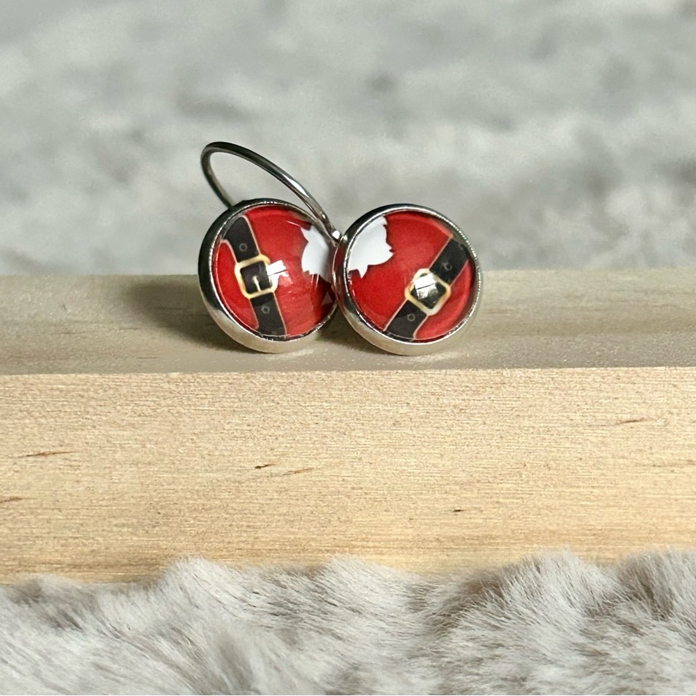 Handmade Santa Lever Back Earrings